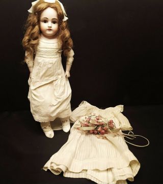 Antique German Kestner Doll Dep 7 1/2 154 Bisque Head Doll 18 With Stand