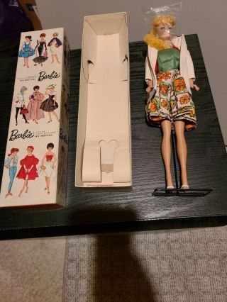 Vintage 1960s Mattel Midge Doll Blonde With Stand And Box