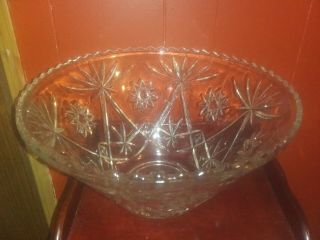 Vintage " Star Of David " Crystal Punch Bowl