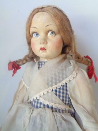 15.  5 Antique Lenci Cloth Felt Doll Dutch Girl With Wooden Clogs Italian