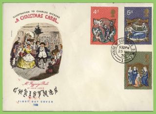 G.  B.  1970 Christmas Set On Philart First Day Cover,  House Of Commons