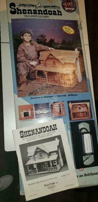 Rare Vintage Dura - Craft Shenandoah Real Wood Log Cabin Kit Dollhouse Sd 185