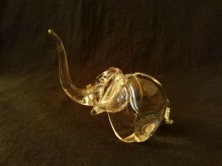 Vintage Silverbrook Art Glass Crystal Elephant Figurine