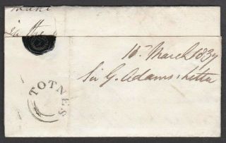 Devon 1837 El " Totnes " Udc Ex Lt - Gen.  Sir George Pownall Adams To Ford House