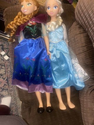 Huge Elsa And Anna Dolls 38 " Tall Frozen Friends Disney Frozen My Size