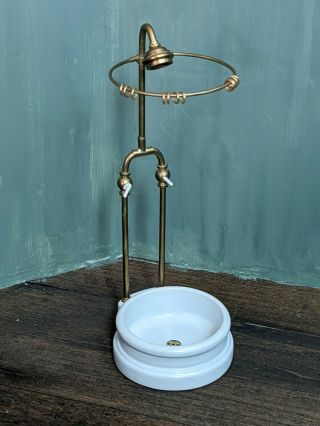 Dollhouse Miniature Bathroom Furniture Shower 1:12 Scale By Artisan Ron Bufton