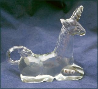 Kosta Boda Zoo Series Unicorn Paperweight Figurine Scandinavian Art Glass