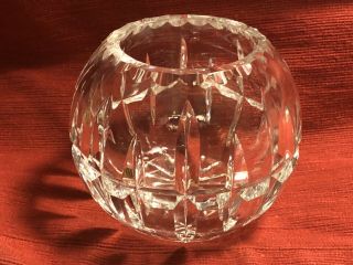 Crystal Clear 24 Lead Hand Cut Poland 4 1/2”d By 3 1/2” T Candle Holder