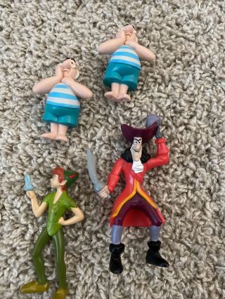 Vintage Disney Peter Pan Captain Hook From Mcdonalds Figure Playset Set Of 4