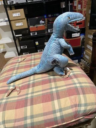 Jurassic Park World Blue T - Rex Velociraptor Dinosaur Plush Stuff Animal 25”