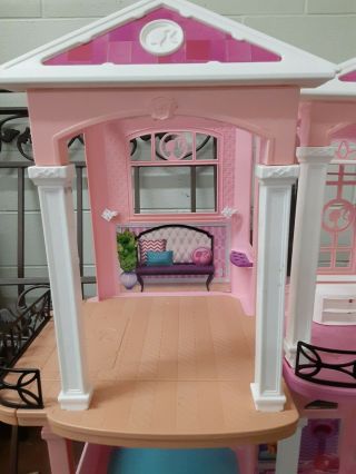 Mattel Barbie 3 Story Pink Furnished Doll Town house Dreamhouse Townhouse Malibu 2