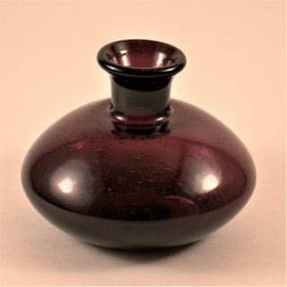 Small Vintage Deep Purple Amethyst Art Glass Bud Vase