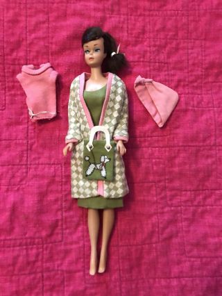 Vintage Brunette Swirl Barbie Doll With Fashion Poodle Parade 1643 From 1965.