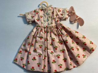 Vintage Jill Doll Type Pink Rose Dress With Pink Shoes