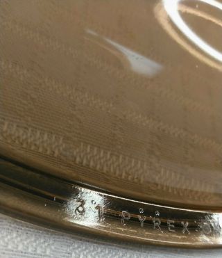 Pyrex 31 Vision Ware Round Lid Only Brown/Amber Glass 10 