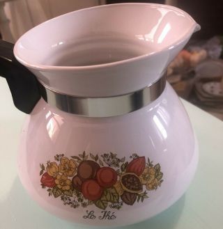 Vintage 1970s Corning Ware Spice O Life Stove Top Tea Pot 6 Cup & Lid Euc
