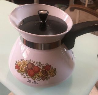 Vintage 1970s CORNING WARE Spice O Life Stove Top Tea Pot 6 CUP & Lid EUC 3
