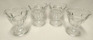 Anchor Hocking Set Of 4 Clear Glass Fountainware Ice Cream Sundae Footed Sherbet