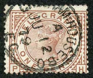 Sg T2 1d Red - Brown Plate 1 Telegraph Fine Cat 28 Pounds