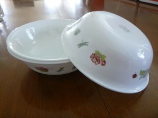 Corelle Camellia Soup/cereal Bowl With Dragonfly & Ladybug,  Set Of 3