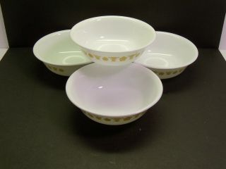 Set Of 4 Vintage Corelle Corning Ware " Butterfly Gold " 6 1/4 " Cereal/ Soup Bowls