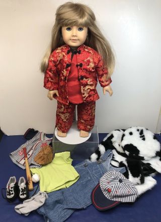 18” Pleasant Co American Girl Doll Kirsten Evc Chinese Year Coat Baseball
