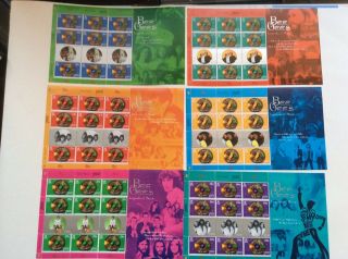 Isle Of Man 1999 The Bee Gees Set Of 6 Stamp Sheets Mnh.  Fv £19.  62