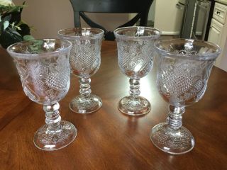 Four (4) Vintage Fostoria Heart And Floral Iced Tea Water Goblets For Avon 1978 3