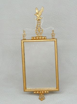 Vintage Gold Gilt Hall Mirror With Eagle Artisan Dollhouse Miniature 1:12
