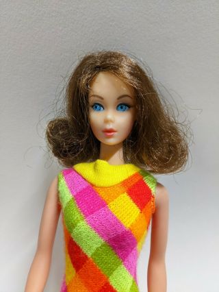 Vintage 1966 Mod Tnt Brunette Marlo Flip Barbie Swimsuit 1160