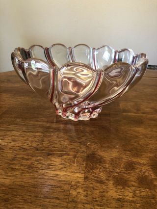 Vintage Mikasa Peppermint Red Swirl Bowl Germany