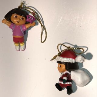 Dora The Explorer Christmas Ornaments 2 Nickelodeon Vtg Mini