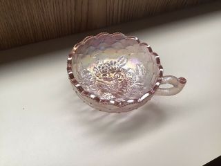 Vintage Lenox Imperial Glass Pink Carnival Glass Candy/nut Dish,  5,  25”