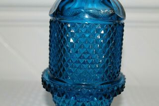 VINTAGE BLUE FAIRY LAMP 2 PIECE CANDLE HOLDER TURQUOISE COLOR WAFFLE DESIGN 3