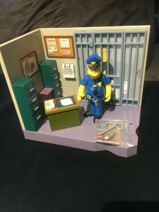 Simpsons Playmates World Of Springfield Police Station Officer Eddie Environment