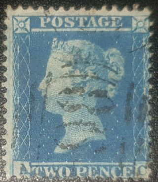 Duzik: Gb Qv Sg35 2d.  Blue Plate6 A - C Stamp (no1596)
