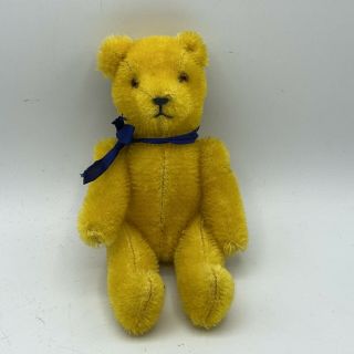 Vintage Antique Golden Yellow Mohair 8” Teddy Bear Jointed Likely Japan Humpback