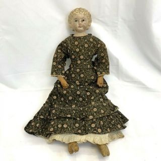 Antique Early 1900s Doll German 19 " Patent Paper Mache Head Machine Stitched