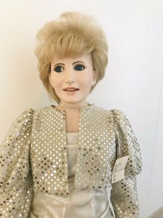 Rare 30” Vtg Realistic Princess Diana Porcelain Doll By Donna Rubert W/stand