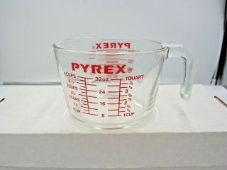 Pyrex 32 Oz Glass Measuring Cup 1 Quart 4 Cups - 532 Red Lettering