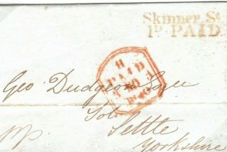 Gb Cover London Skinner St / 1d Paid Receiver 1840{samwells - Covers}88a.  13