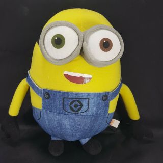 Despicable Me Plush Minions 3d Eyes Bob In Blue Jeans Stuffed Animal 9 "