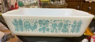 Gorgeous Vintage Pyrex Amish Butterprint 1.  5 Qt Turquoise Blue 0503 In Very Good