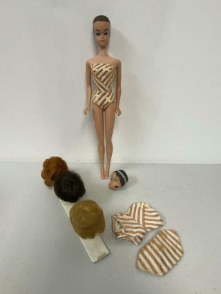 Vintage Fashion Queen Barbie Doll With Wigs & Swimsuit