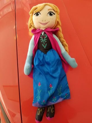 Disney Frozen Elsa Anna Singing Plush Doll 26 " Tall Avon Cuddle Pillow