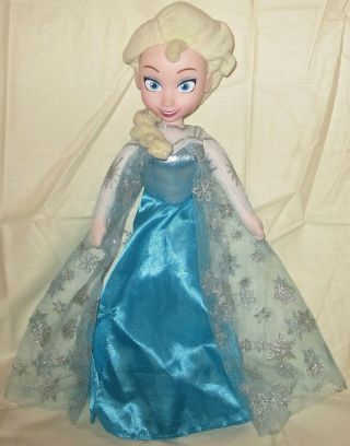 Disney Princess Frozen Elsa 14  Plush Stuffed Doll W/ Vinyl Face Gift Toy