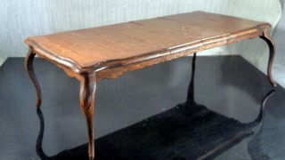 Vintage Artist Expandable Dining Table With 2 Leaves 1:12 Dollhouse Miniature