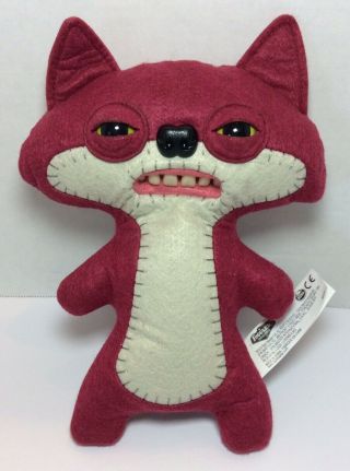 Fugglers – Funny Ugly Monster,  9” Suspicious Fox Plush Red With Teeth