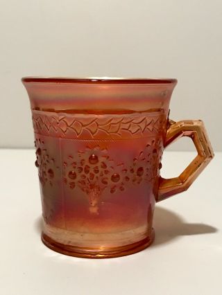 Vintage Fenton Carnival Glass Orange Tree Pattern Marigold Handled Mug Cup