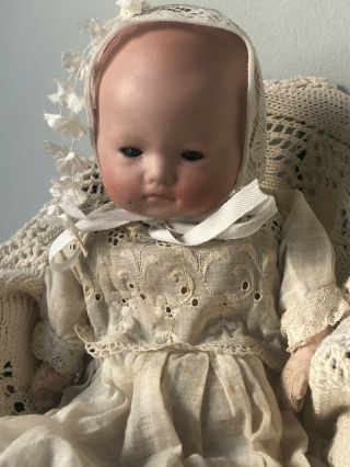 Rare Herm Steiner Germany Antique Character Baby Doll Bisque Head Sleepy Eyes